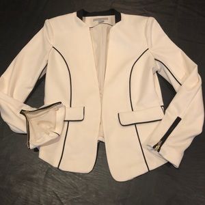 H&M White & Black Knit Blazer US10